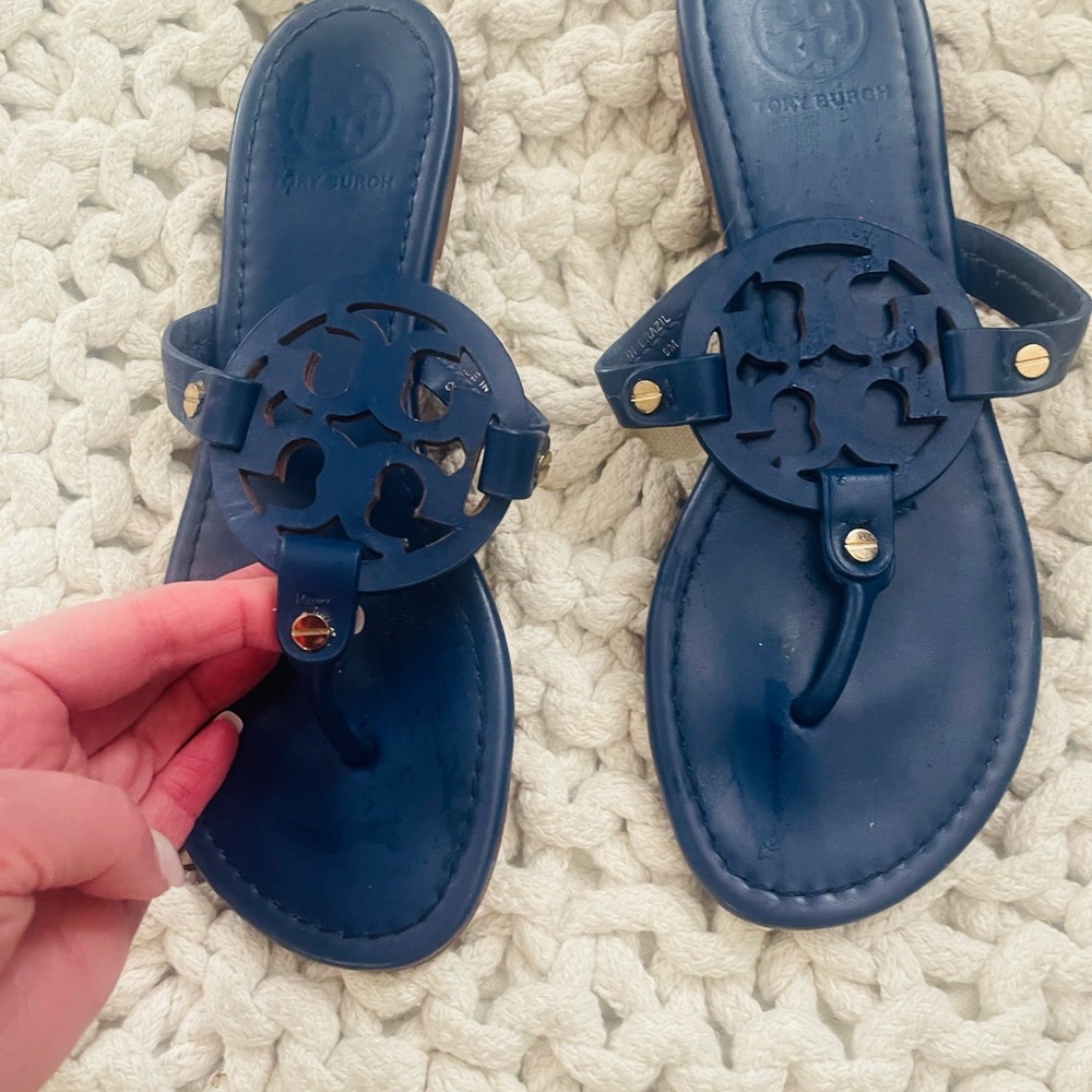 Tory Burch Navy Miller Sandals 9